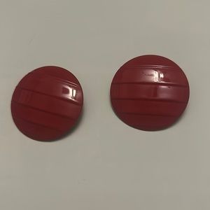 Women’s Large Red Circle Earrings
